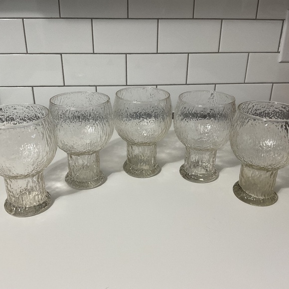 VTG MCM Indiana Glass Glacier Water Goblets, Set of 5 - Picture 1 of 7